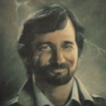 Portrét Stevena Spielberga, 1989, olej na plátně, cca 55x45 cm, soukromá sbírka