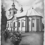 Kostel Čabiny, 2015, kresba tužkou a tuší na papíře, 29x21 cm, soukromá sbírka