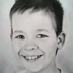 Portrét chlapce, 2016, kresba tužkou a tuší na papíře, cca 28,0x20,0 cm