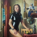 Pohled z okna (motiv Jan Vermeer), 2017, olej na plátně, 80x80 cm