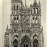 Notra Dame, Amiens, kresba, tužka, tuš