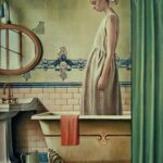 Dívka, Vermeer, koupelna, olejomalba