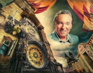 Karel Gott, portrét, olejomalba